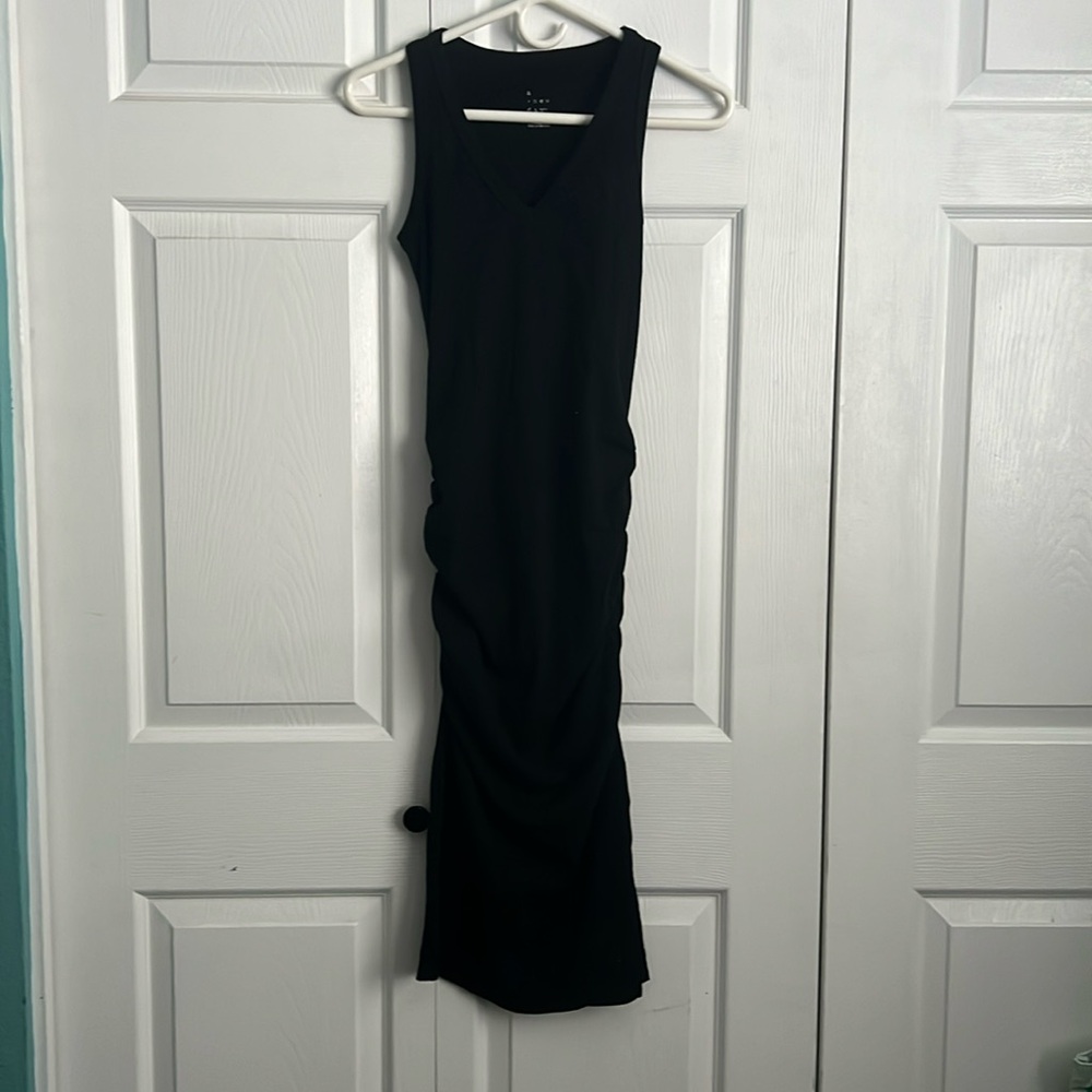 A new day, sleeveless, V-neck black dress